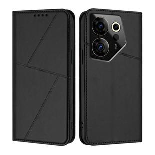 For Tecno Camon 20 Premier Strong Magnetic Frosted Flip Leather Phone Case(Black)