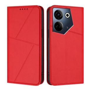 For Tecno Camon 20 / Camon 20 Pro 4G Strong Magnetic Frosted Flip Leather Phone Case(Red)