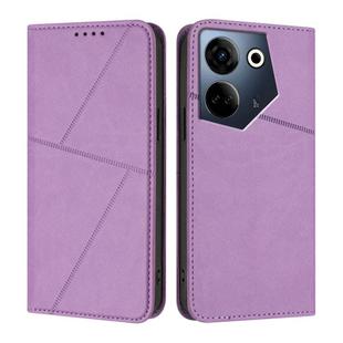 For Tecno Camon 20 / Camon 20 Pro 4G Strong Magnetic Frosted Flip Leather Phone Case(Light Purple)