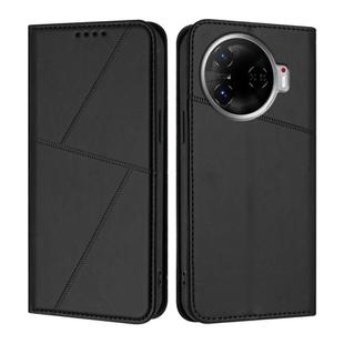 For Tecno Camon 30 Pro Strong Magnetic Frosted Flip Leather Phone Case(Black)