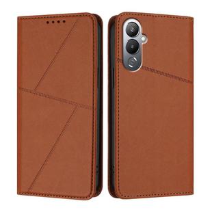For Tecno Pova 4 Strong Magnetic Frosted Flip Leather Phone Case(Coffee Color)