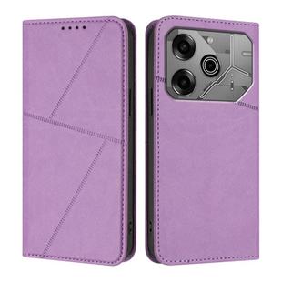 For Tecno Pova 6 / Pova 6 Pro Strong Magnetic Frosted Flip Leather Phone Case(Light Purple)