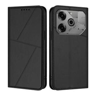 For Tecno Pova 6 / Pova 6 Pro Strong Magnetic Frosted Flip Leather Phone Case(Black)
