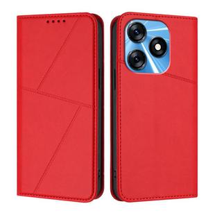 For Tecno Spark 10 4G Strong Magnetic Frosted Flip Leather Phone Case(Red)