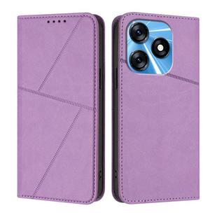 For Tecno Spark 10 4G Strong Magnetic Frosted Flip Leather Phone Case(Light Purple)