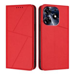 For Tecno Spark 10 Pro Strong Magnetic Frosted Flip Leather Phone Case(Red)