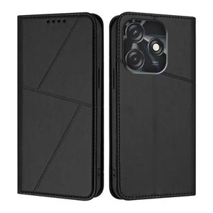 For Tecno Spark 10C Strong Magnetic Frosted Flip Leather Phone Case(Black)
