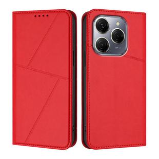 For Tecno Spark 20 Pro 4G Strong Magnetic Frosted Flip Leather Phone Case(Red)
