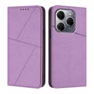 For Tecno Spark 20 Pro 4G Strong Magnetic Frosted Flip Leather Phone Case(Light Purple)