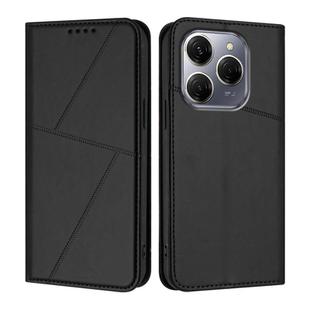 For Tecno Spark 20 Pro 4G Strong Magnetic Frosted Flip Leather Phone Case(Black)