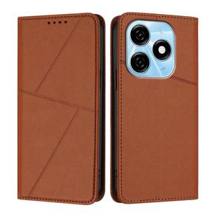 For Tecno Spark 20 / Spark 20C / Pop 8 Strong Magnetic Frosted Flip Leather Phone Case(Coffee Color)