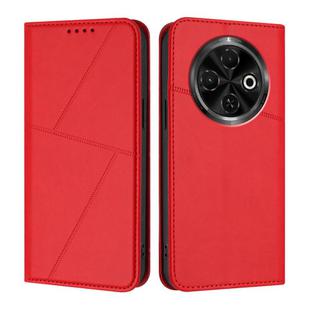 For Tecno Spark 30C 4G Strong Magnetic Frosted Flip Leather Phone Case(Red)