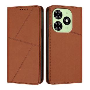 For Tecno Spark Go 2024 Strong Magnetic Frosted Flip Leather Phone Case(Coffee Color)