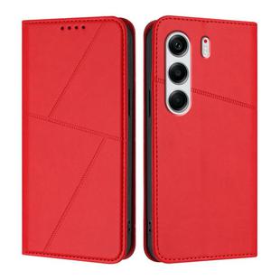 For Tecno Camon 40 Strong Magnetic Frosted Flip Leather Phone Case(Red)