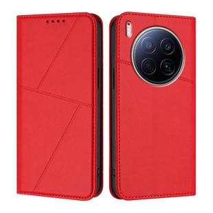For Tecno Camon 40 Premier Strong Magnetic Frosted Flip Leather Phone Case(Red)
