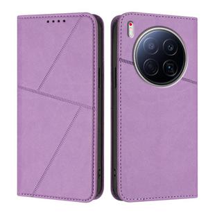For Tecno Camon 40 Premier Strong Magnetic Frosted Flip Leather Phone Case(Light Purple)