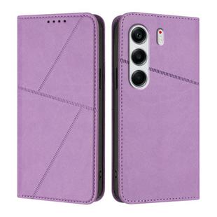For Tecno Camon 40 Pro 4G Strong Magnetic Frosted Flip Leather Phone Case(Light Purple)