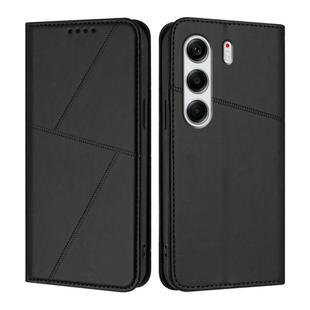 For Tecno Camon 40 Pro 4G Strong Magnetic Frosted Flip Leather Phone Case(Black)