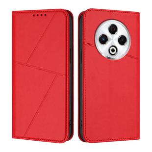 For Tecno Spark 30 4G Strong Magnetic Frosted Flip Leather Phone Case(Red)