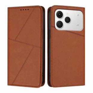 For Tecno Spark 40 4G Strong Magnetic Frosted Flip Leather Phone Case(Coffee Color)