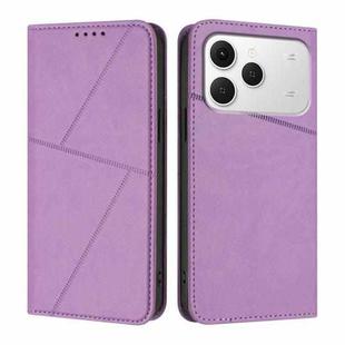 For Tecno Spark 40 4G Strong Magnetic Frosted Flip Leather Phone Case(Light Purple)