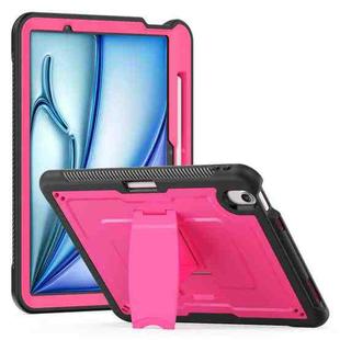 For iPad Air 11 2025 / 2024 Honeycomb Stand TPE Hydric PC Tablet Case(Rose Red)
