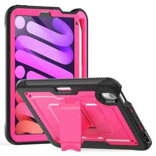 For iPad mini 2024 / mini 6 Honeycomb Stand TPE Hydric PC Tablet Case(Rose Red)