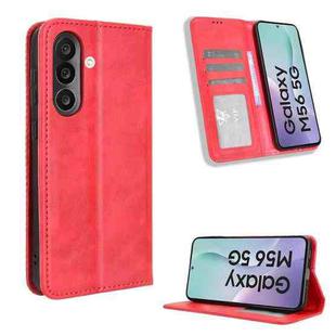 For Samsung Galaxy M56 5G Magnetic Buckle Retro Texture Leather Phone Case(Red)