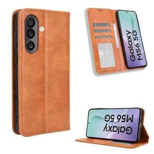 For Samsung Galaxy M56 5G Magnetic Buckle Retro Texture Leather Phone Case(Brown)