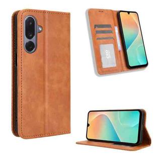 For Samsung Galaxy M36 5G Magnetic Buckle Retro Texture Leather Phone Case(Brown)