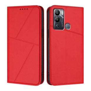 For Infinix Hot 12i / Hot 20i Strong Magnetic Frosted Flip Leather Phone Case(Red)