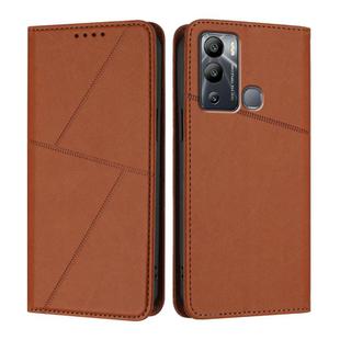 For Infinix Hot 12i / Hot 20i Strong Magnetic Frosted Flip Leather Phone Case(Coffee Color)