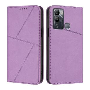 For Infinix Hot 12i / Hot 20i Strong Magnetic Frosted Flip Leather Phone Case(Light Purple)