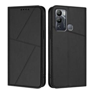 For Infinix Hot 12i / Hot 20i Strong Magnetic Frosted Flip Leather Phone Case(Black)