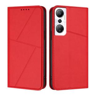 For Infinix Hot 20 4G Strong Magnetic Frosted Flip Leather Phone Case(Red)