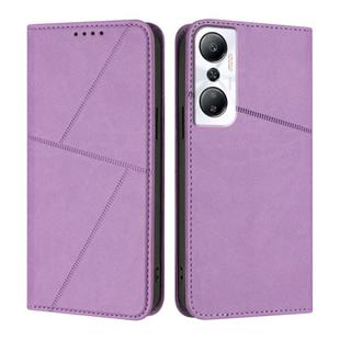 For Infinix Hot 20 4G Strong Magnetic Frosted Flip Leather Phone Case(Light Purple)