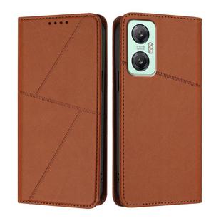 For Infinix Hot 20 5G Strong Magnetic Frosted Flip Leather Phone Case(Coffee Color)