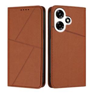 For Infinix Hot 30 Strong Magnetic Frosted Flip Leather Phone Case(Coffee Color)