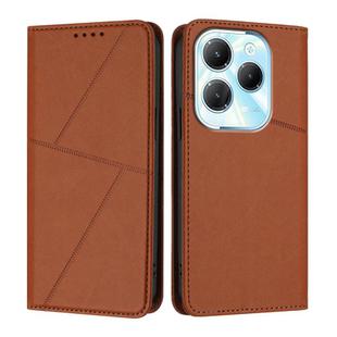 For Infinix Hot 40 / Hot 40 Pro Strong Magnetic Frosted Flip Leather Phone Case(Coffee Color)