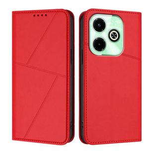 For Infinix Hot 40i Strong Magnetic Frosted Flip Leather Phone Case(Red)