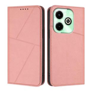 For Infinix Hot 40i Strong Magnetic Frosted Flip Leather Phone Case(Pink)