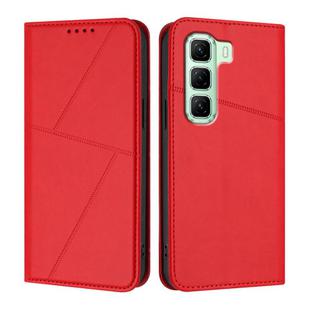 For Infinix Hot 50 4G Strong Magnetic Frosted Flip Leather Phone Case(Red)