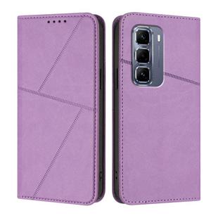 For Infinix Hot 50 Pro 4G Strong Magnetic Frosted Flip Leather Phone Case(Light Purple)