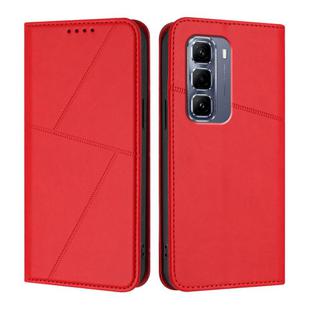 For Infinix Hot 50 Pro+ 4G Strong Magnetic Frosted Flip Leather Phone Case(Red)