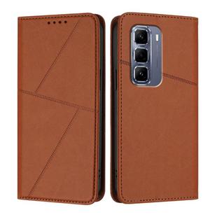 For Infinix Hot 50 Pro+ 4G Strong Magnetic Frosted Flip Leather Phone Case(Coffee Color)