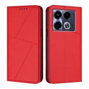 For Infinix Note 40 5G Strong Magnetic Frosted Flip Leather Phone Case(Red)