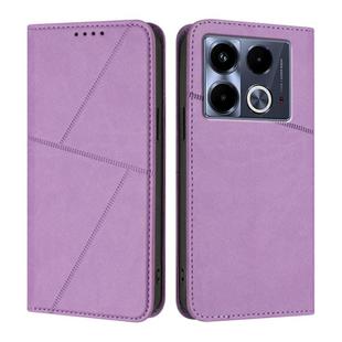 For Infinix Note 40 5G Strong Magnetic Frosted Flip Leather Phone Case(Light Purple)