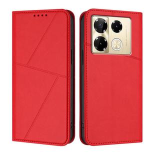 For Infinix Note 40 Pro / Note 40 Pro+ Strong Magnetic Frosted Flip Leather Phone Case(Red)