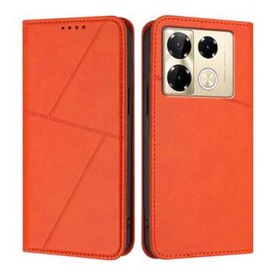 For Infinix Note 40 Pro / Note 40 Pro+ Strong Magnetic Frosted Flip Leather Phone Case(Orange)