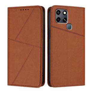 For Infinix Smart 6 HD Strong Magnetic Frosted Flip Leather Phone Case(Coffee Color)